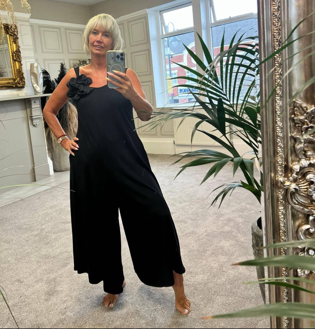 Black Rose I.D Clothing Wide Leg Jumpsuit