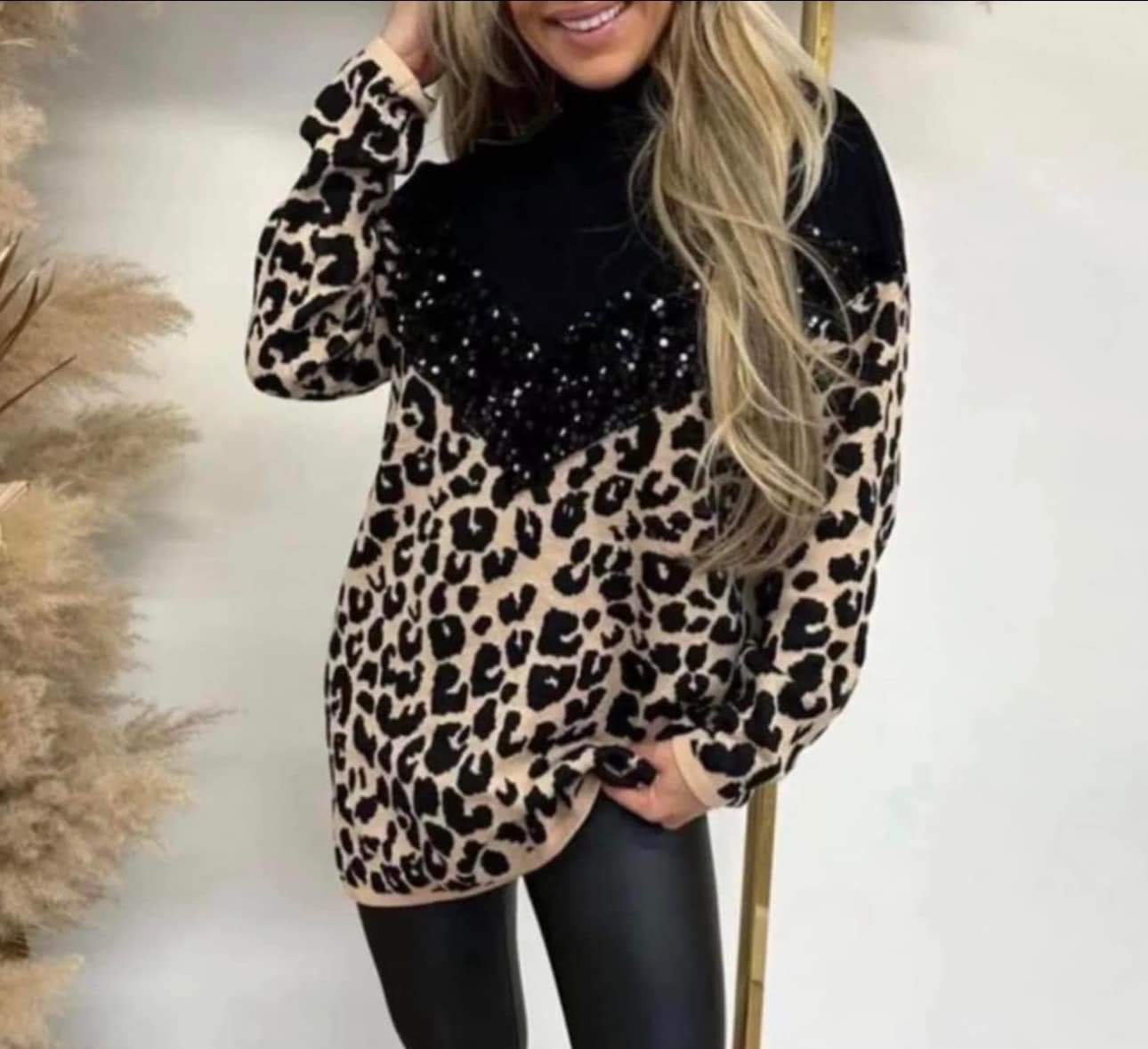 Black Animal Sequin Jumper